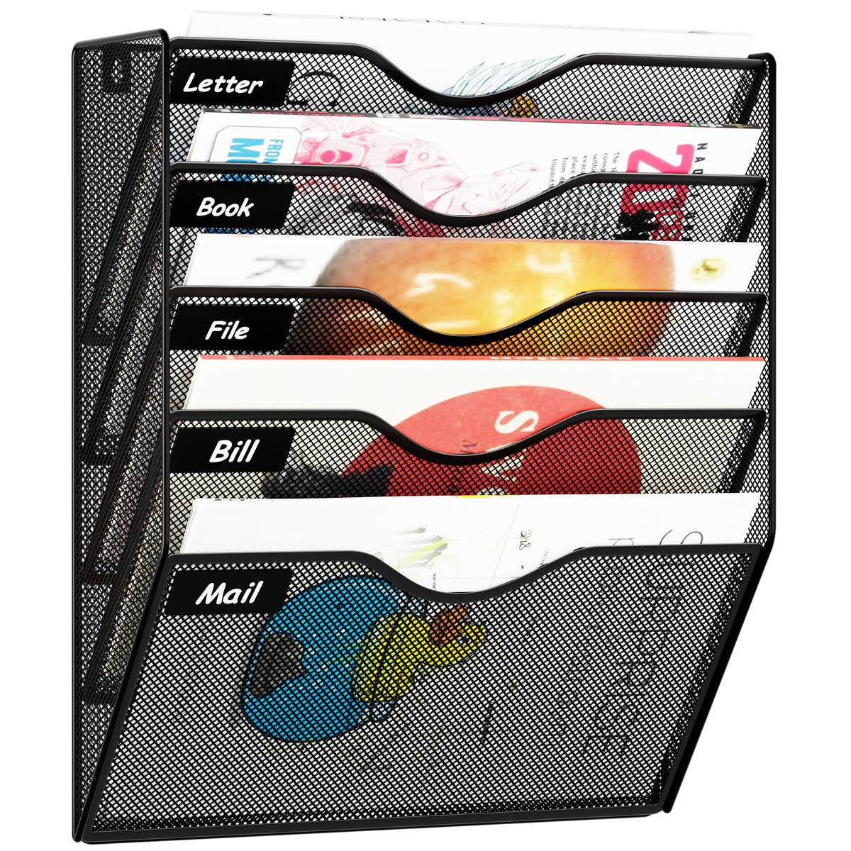 5 Pockets Hanging Wall File Organizer Mail Holder, W | All Products - Image 1