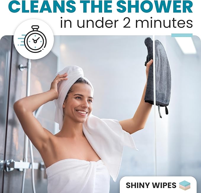 Shiny Wipes Medium Drying Towel, The Original, 12x16in/30x40cm, Ultra Absorbent Twisted-Loop Design, Streak-Free Towel Cloth for Shower, Household, Car, No Streaks or Limescale (1 Towel)