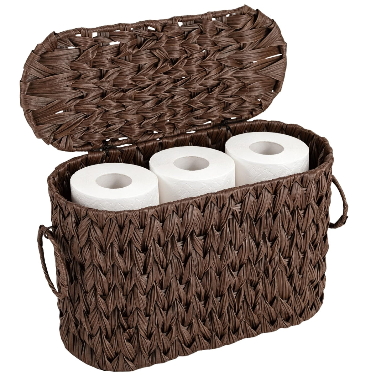 Toilet Paper Storage Basket, 15.7 x 6.5 x 9.8 in Plastic Woven - Image 1
