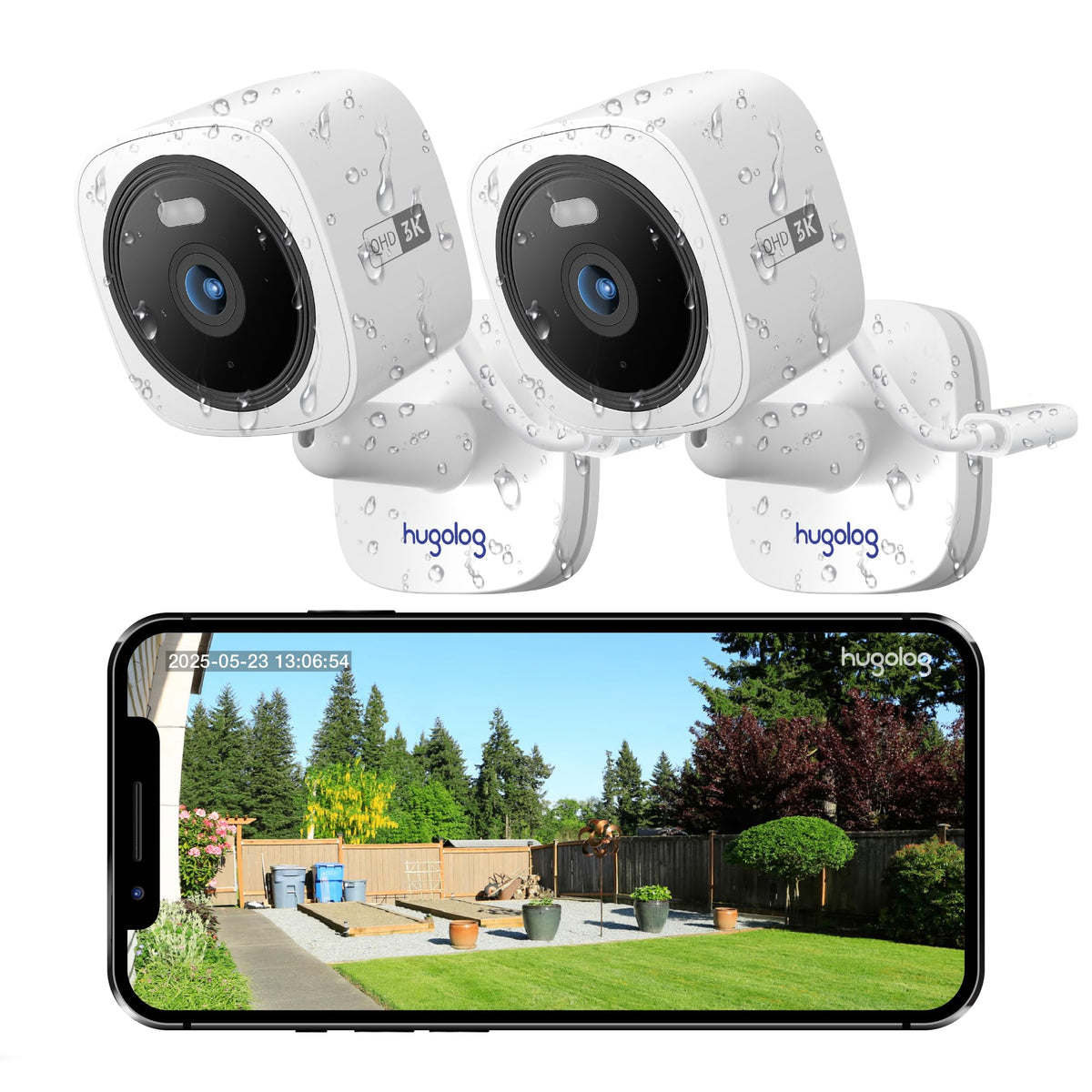 Hugolog 3K 5MP Outdoor Indoor Security Cameras for Home Security - Image 1
