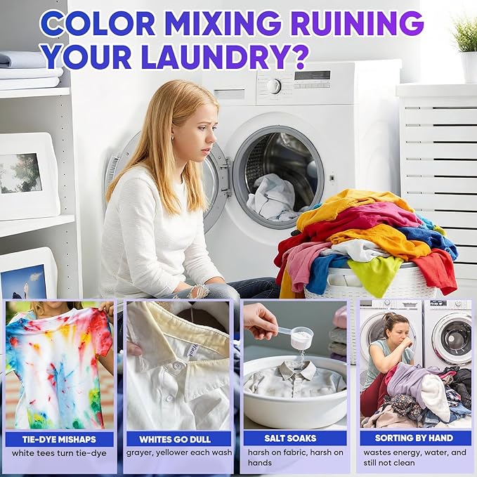 Veuslumen Color Catchers for Laundry - 400 Count Color Absorber Sheets Prevent Color Bleeding & Protect Colors, Lock in Dyes Allow Safe Mixed Washes for All Machines