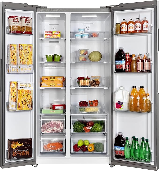 Hamilton Beach HBF2064 20.6 cu ft Counter Depth Full Size Refrigerator, Side Doors, Stainless