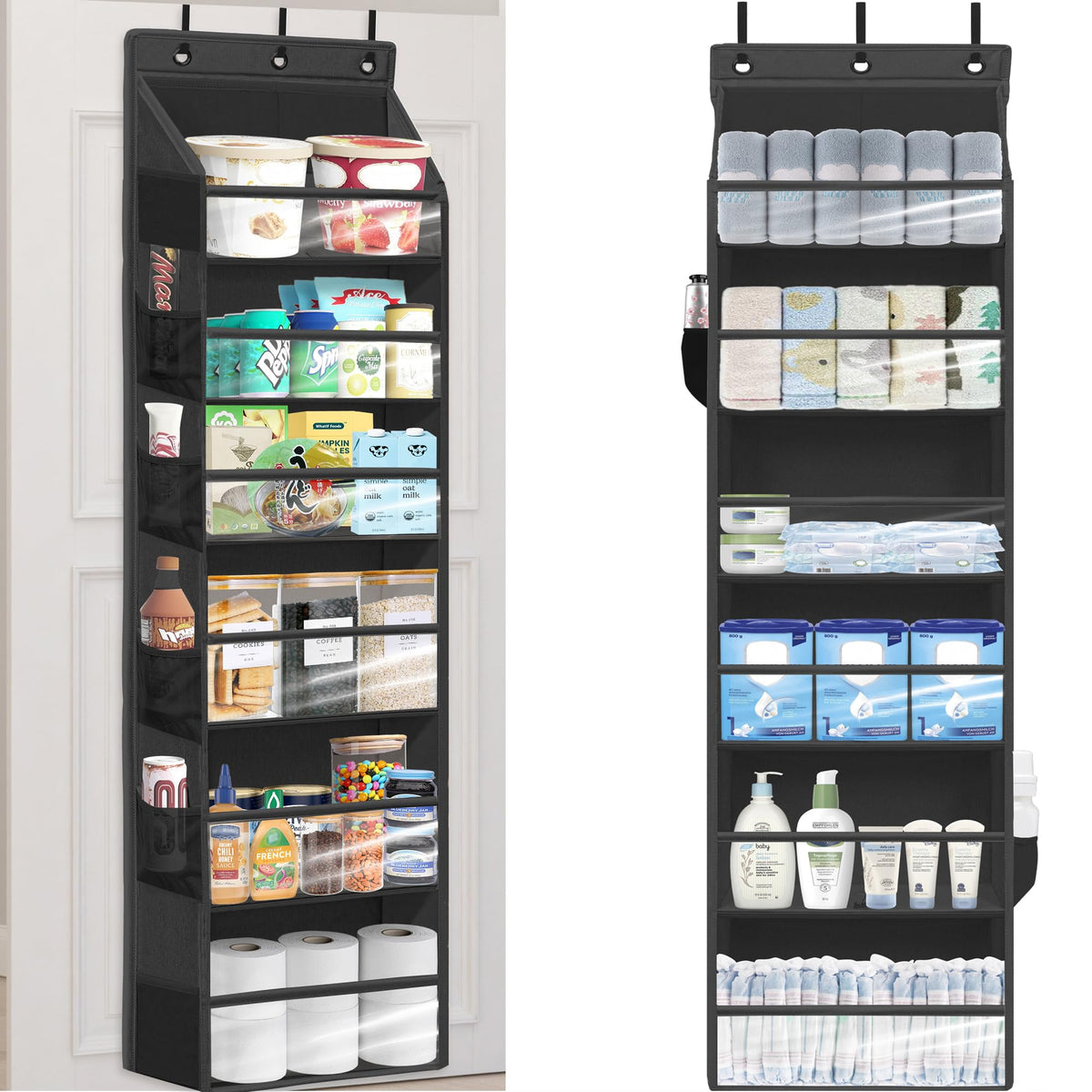 Over Door Organizer with 6 Extra Large Pockets 12 Side Pockets - Image 1