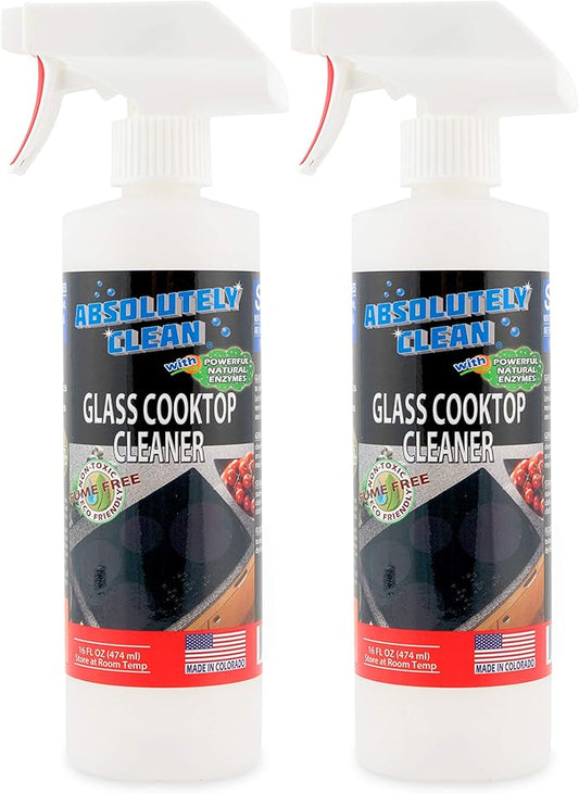 Absolutely Clean Amazing Ceramic & Glasstop oven cleaner heavy duty- Fume Free & Scratch Free - Streakfree - Powerful, Natural Enzymes - USA Made