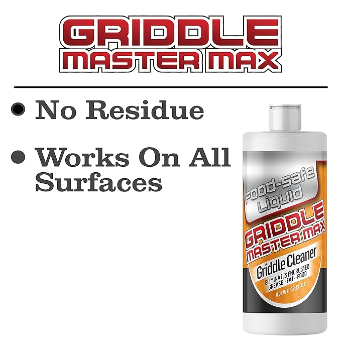 Giant Lion Griddle Master MAX - Powerful Food-Safe Noncaustic Grill and Griddle Cleaner - 32 Oz. Bottle (1 Count)
