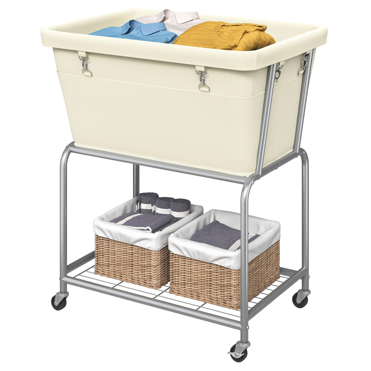 Rolling Laundry Hamper with Wheels, Removable Bag, Laundry Cart - Image 1