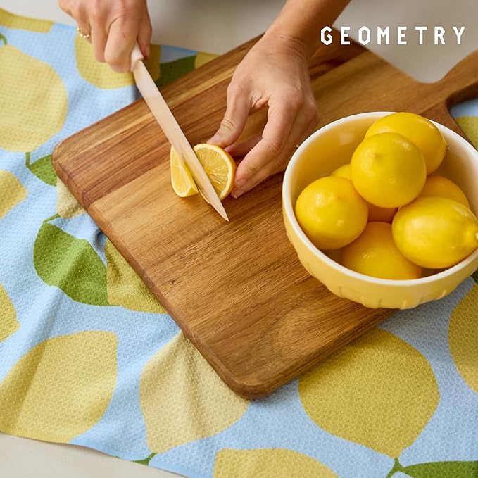 GEOMETRY Spring Kitchen Towels - Quick Dry Microfiber Cloth Spring & Summer Dish Towels for Kitchen Drying - Premium Quick Dry Towel - Banana Bliss, 18" x 30" - 2-Pack
