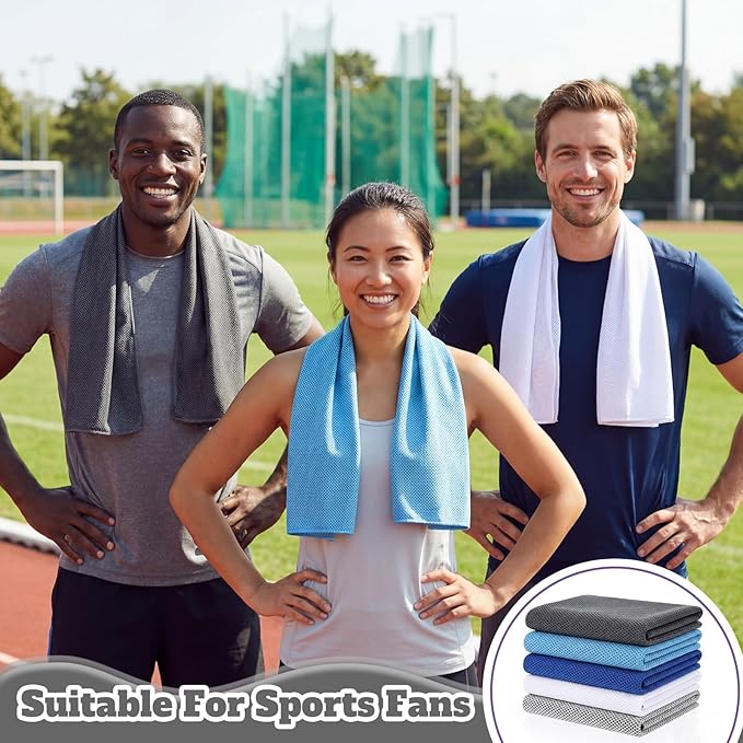 Honoson Cooling Towel Bulk - Neck & Face Cool Chilly Towels Microfiber Breathable Sport Sweat Rag for Gym, Yoga, Travel, Camping, Running, Outdoor