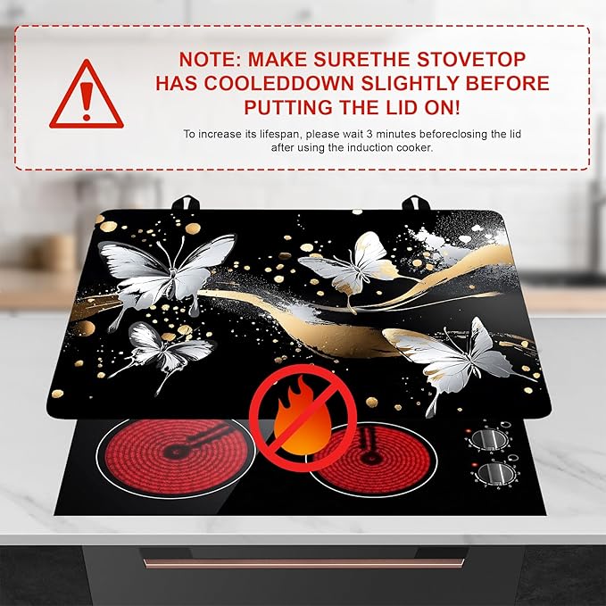 Stove Top Cover for Home Decoration Kitchen Pad Washable Cooktop Covers Countertop Stove Protector Mat for Home Kitchen Cooktops (butterfly, 28"x20")