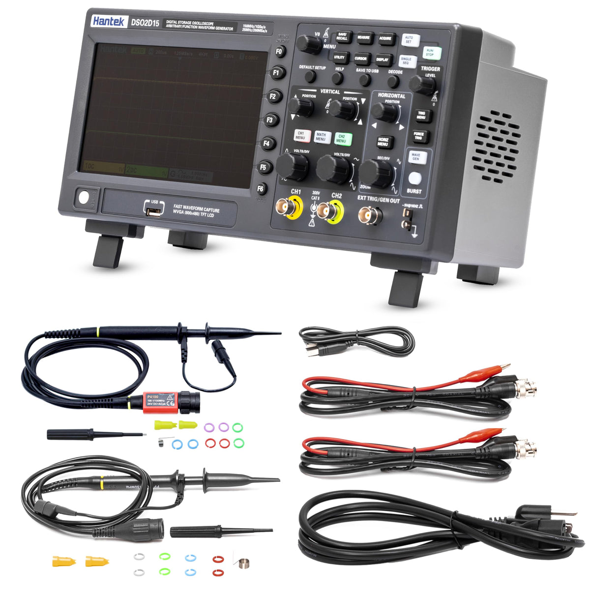 Hantek DSO2D15 Digital Storage Lab Oscilloscopes150MHz Bandwidth - Image 2