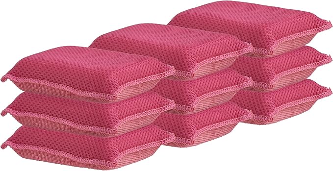 Microfiber Sponges for Dishes Kitchen Sponges Non-Scratch Sponge Dish Scrubber Pack of 9 Heavy Duty Household Cleaning Sponges Multi-Purpose Cleaning Supplies Dish Sponge Kitchen Sponges
