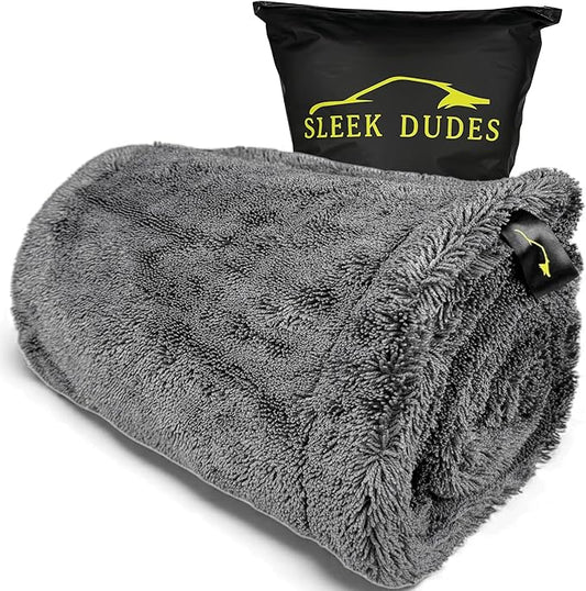 2000GSM Car Drying Towel – Sleek Max Dry 2K (20"x31") Ultra Plush Twist Loop Microfiber for Fast, Streak-Free Drying