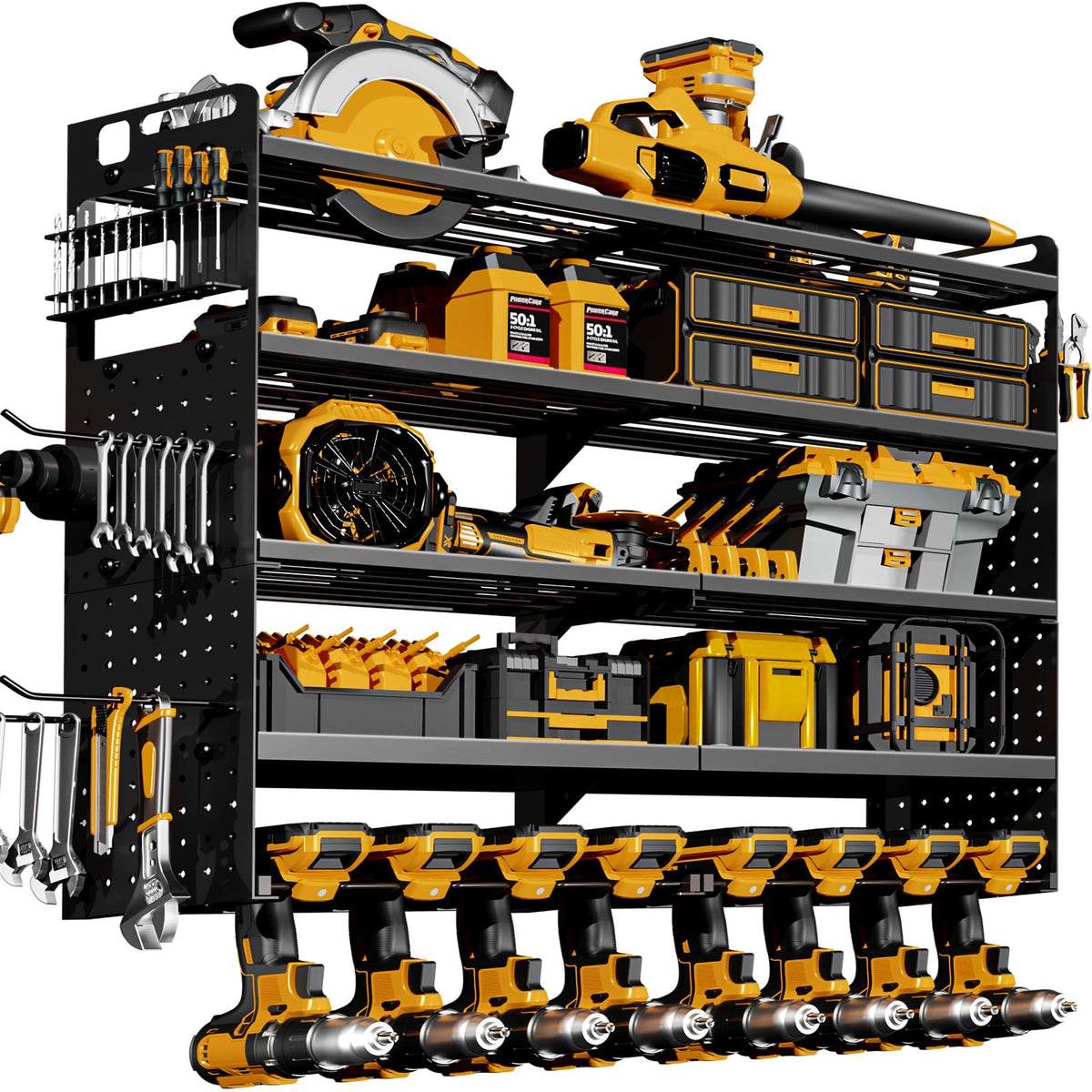 Large 5-Tier Power Tool Organizer Wall Mount, 320lb Capacity - Image 1