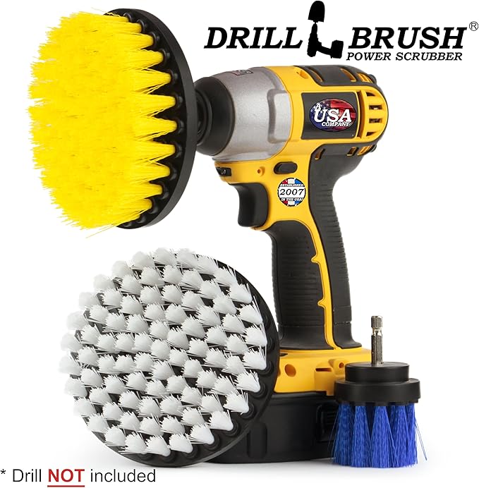 Spin Brush for Cleaning Bathroom - Cleaning Scrub Brush - Nylon Brushes for Cleaning - Soft Cleaning Brush - Thin Cleaning Brush for Tight Spaces - Boat Cleaning Brush - Tile Scrub Brush - Grout Tool