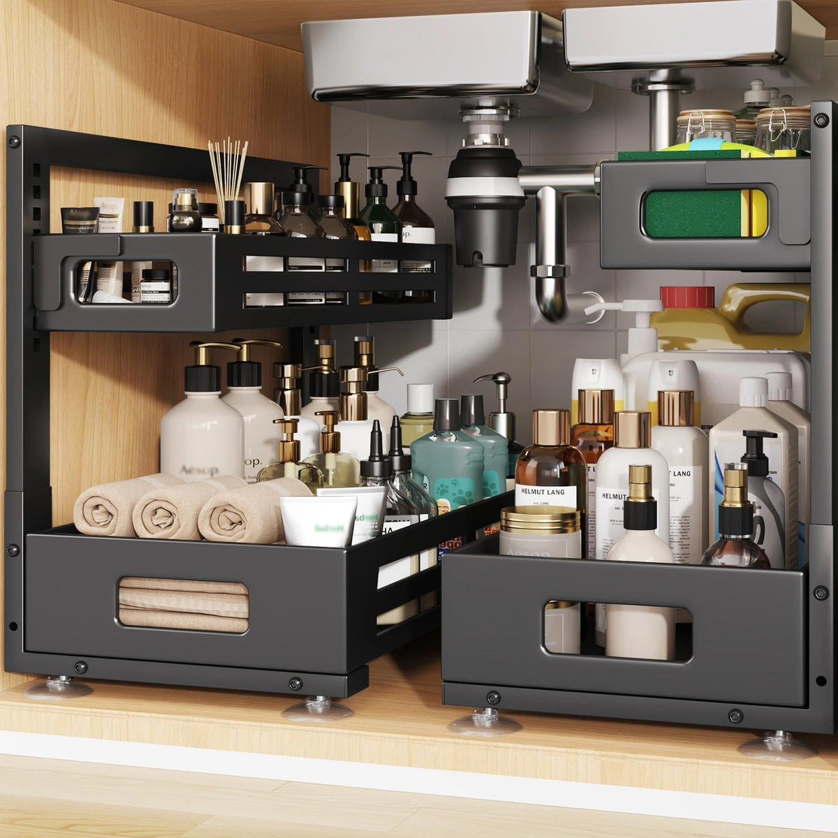 2 Pack 19IN-Depth Under Sink Organizer,Pull Out Cabi | Under Sink Stor - Image 1