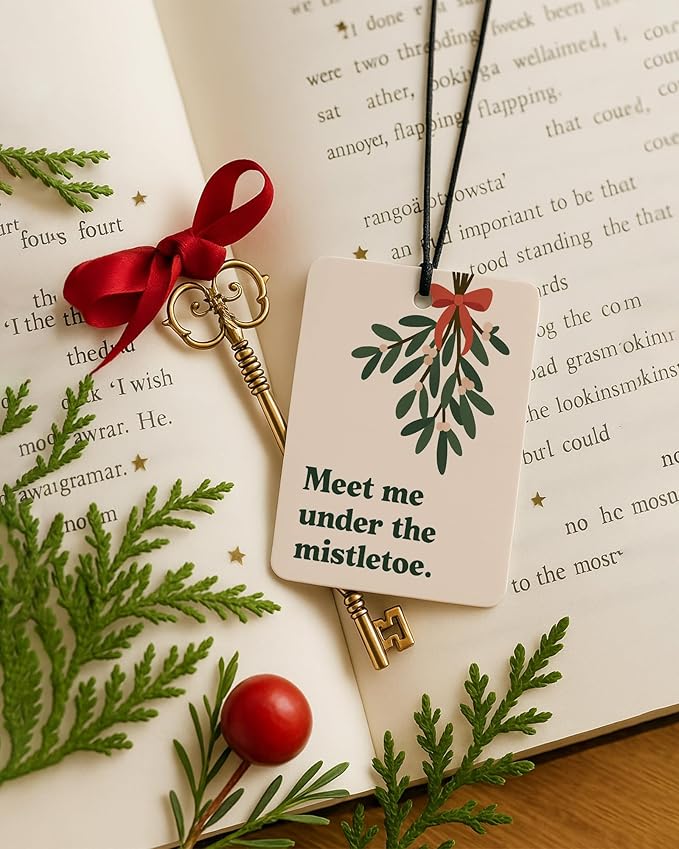Boho Christmas Car Air Freshener 4 Pcs, Coquette Mistletoe Xmas Tree Reindeer Hanging Air Freshener for Cars Closet Drawer Books, Christmas Car Accessories Mirror Decor for Women Girls