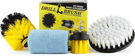 Cleaning - Bathroom Accessories - Drill Brush - Shower Cleaner - Shower Curtain - Shower Door - Shower Curtain - Bathtub - Cast Iron - Bath Mat - Tile - Grout Cleaner - Microfiber Cleaning Cloth