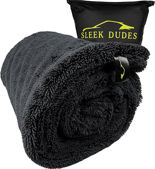 2000GSM Car Drying Towel – Sleek Max Dry 2K (20"x31") Ultra Plush Twist Loop Microfiber for Fast, Streak-Free Drying