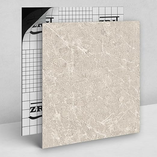 20 Pack Cover 20 Sq.Ft Peel and Stick Floor Tiles, 12” x 12” Self Adhesive Vinyl Flooring Easy DIY Installation for Kitchen, Living Room, Laundry, RV, Beige Stone