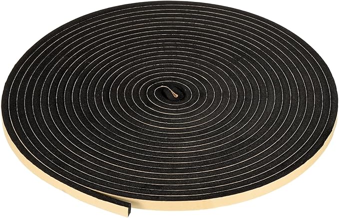 PATIKIL Foam Insulation Tape, 3/8" W x 1/4" t x 32.8FT Self Adhesive Weather Stripping Door Seal Strip for Door Window Air Conditioning, Black