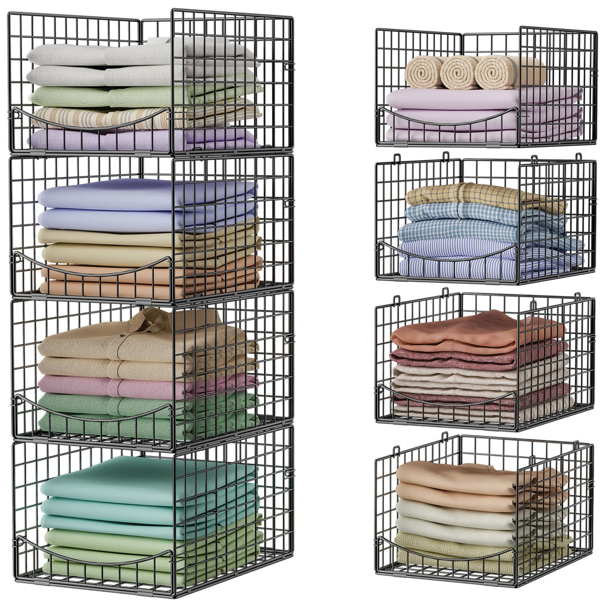 Hongtamoya 4-Tier Stackable Closet Organizers and Storage - Image 1