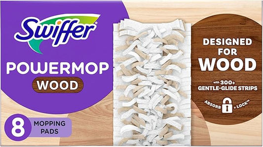 Swiffer PowerMop Wood Mopping Pad Refills for Floor Cleaning, 11 Count
