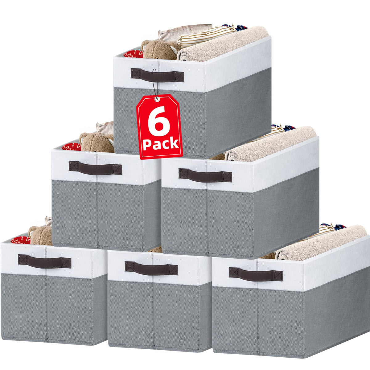 Closet Organizers and Storage Baskets - 6 Pack Shelf - Image 1