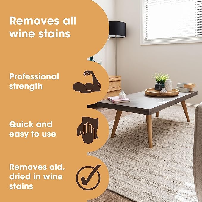 Furniture Clinic 17oz Red Wine Stain Remover Solution | Stain Removal Treatment for Clothing, Carpet, Upholstery | Effective for New and Old Stains | (500ml/ 17oz)
