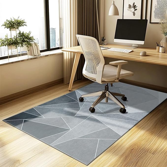 Office Chair Mat for Hardwood Floor & Low-Pile Carpet, 55"x35" Office Mat Easy to Move,Floor Mat for Office Chair,Rolling Desk Mat - Anti-Slip Desk Chair Mat for Laminate/Tile Floor, Black
