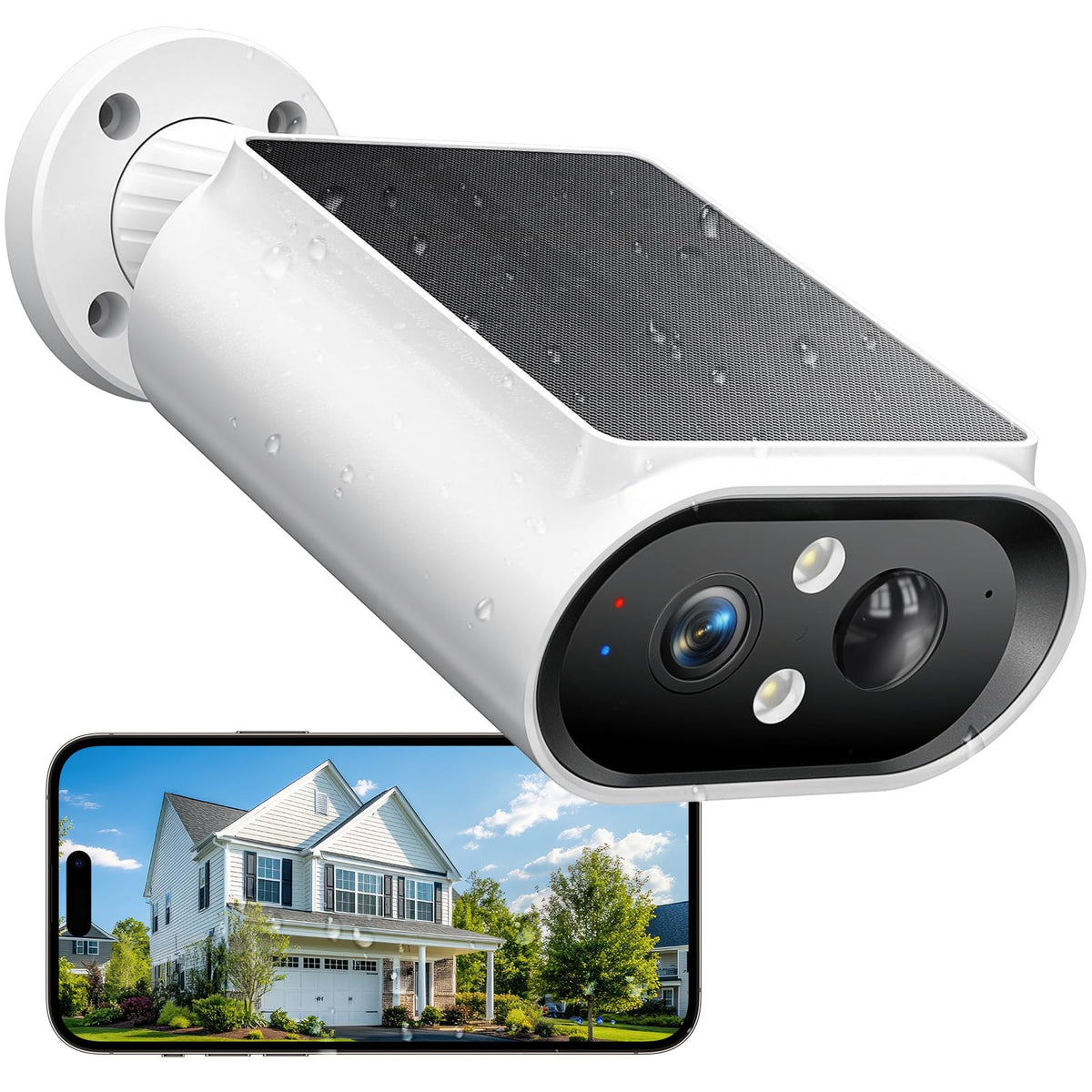 AlkiVision Solar Security Cameras Wireless Outdoor - 2K Night - Image 1