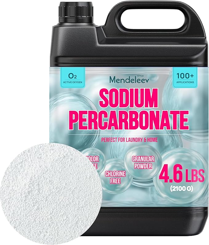4.6 LB Sodium Percarbonate Laundry Booster – Heavy-Duty 99.9% Pure | Oxygen Power Cleaner for Laundry & Home (4.6 Lbs - 2.1 kg)