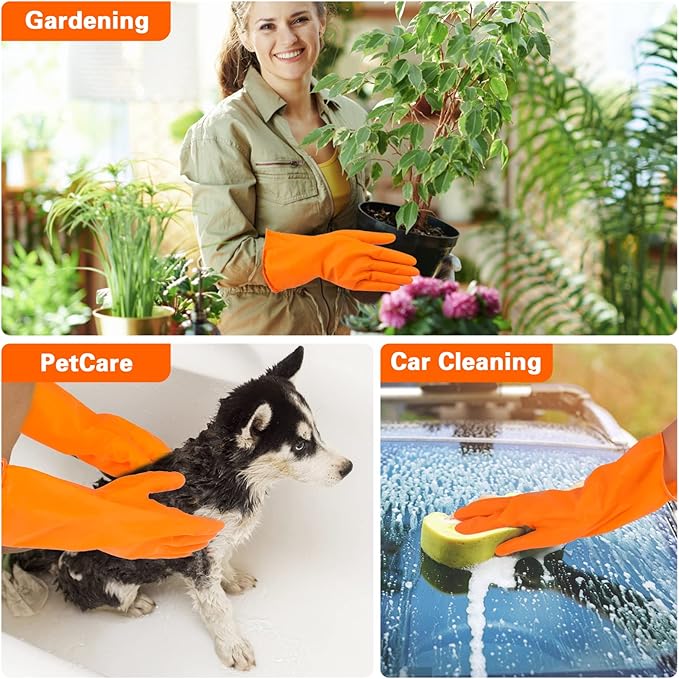Sibba 1 Pairs Rubber Gloves Dishwashing Kitchen Dish Clean Wash Household Dishwasher Heavy Duty Bathroom Gardening