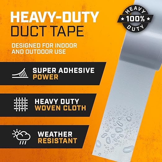 Lockport Bulk Silver Duct Tape - 24 Roll Multi Pack - 30 Yards x 2 Inch - Duct Tape Heavy Duty Waterproof - Bulk Pack for B2B, Home Use, DIY, Repairs and Packing Tape