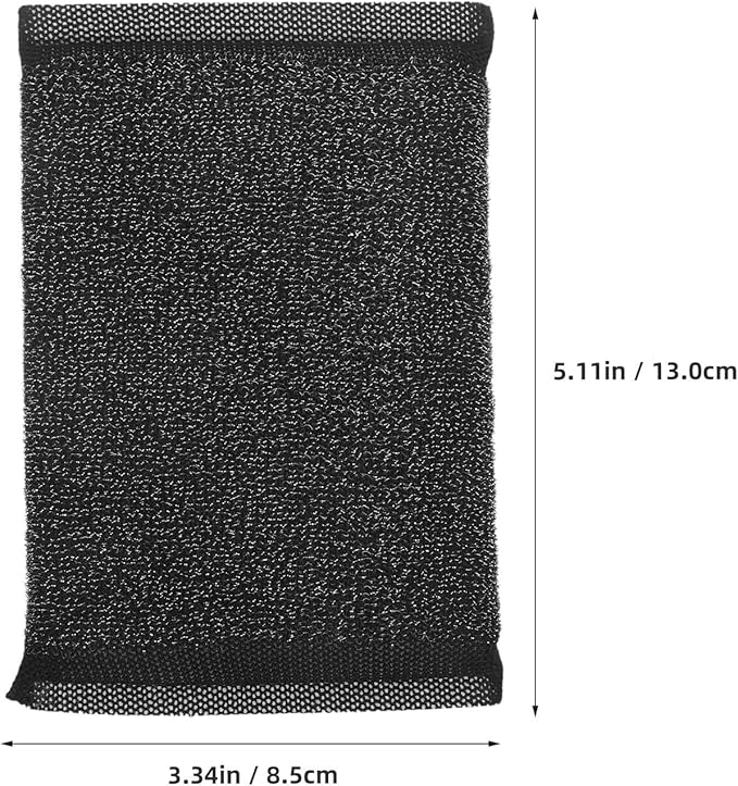 BETOOKY 6PCS Non-Scratch Kitchen Sponges Black Steel Wool Dish Scrubbers Heavy-Duty Stainless Steel Cleaning Pads for Dishes and Tough Stains