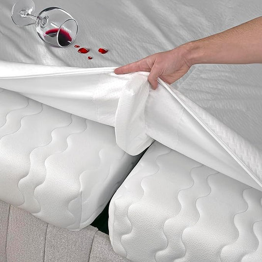 2-in-1 Bed Bridge Twin to King Converter with Waterproof Mattress Protector & Elastic Straps | Split King Gap Filler for Adjustable Bed | Non-Slip Bottom | 75"