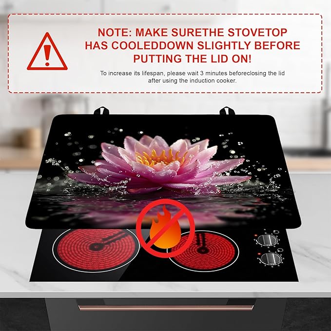 Stove Top Cover for Home Decoration Kitchen Pad Washable Cooktop Covers Countertop Stove Protector Mat for Home Kitchen Cooktops (pink flower, 28"x20")