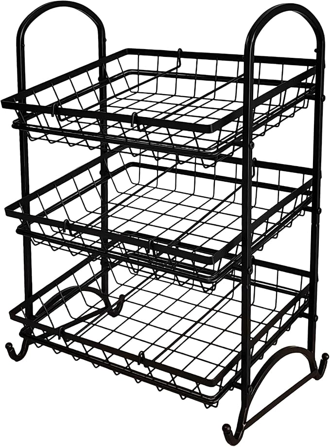 Stackable Candy Display Rack|Stackable Candy Organizer|Multi-Function Snack Rack&Shelf for Chips |Perfect Display Solution for Stores (Black, Large)