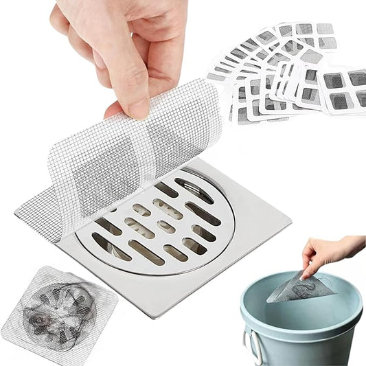 Disposable Disposable Hair Catcher Shower Drain Square Mesh Stickers,Upgrade Drain Hair Cather Sticker Filter Covers to Catch Human & Pet Hair, Fits Bathroom Shower, Kitchen Sink, Bathtub (30)