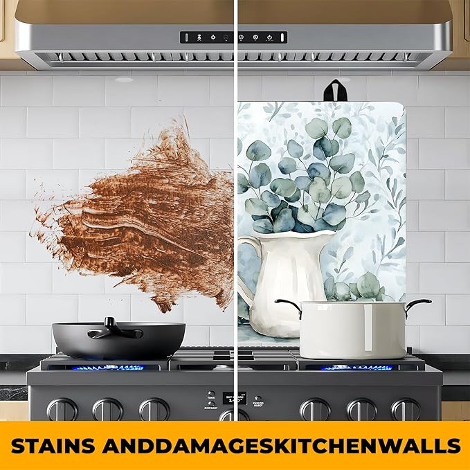 Stove Top Cover Flower Gas Stove Top Cover for Home Decoration Kitchen Pad Non-Stick Washable Cooktop Covers Countertop Protector Keep Stove Clean (Vase, 28L"x20W")