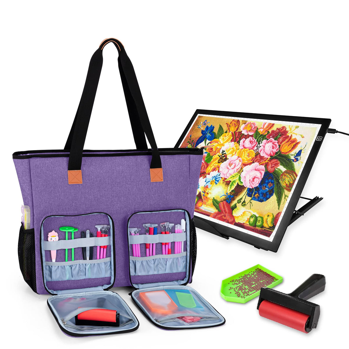 LUXJA Diamond Painting Carrying Case for A3 Light Pad, Purple - Image 1