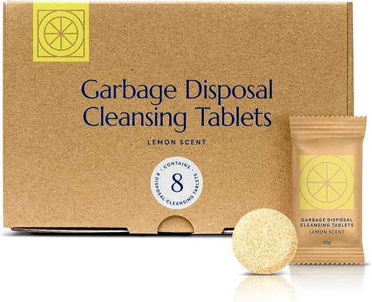 CLEANOMIC - Garbage Disposal Cleansing Tablets (8 Pack) - Foaming Garbage Disposal Cleaner and Deodorizer, Household Garbage Disposal Cleaners, Sink Cleaner and Deodorizer, Kitchen Drain Cleaner
