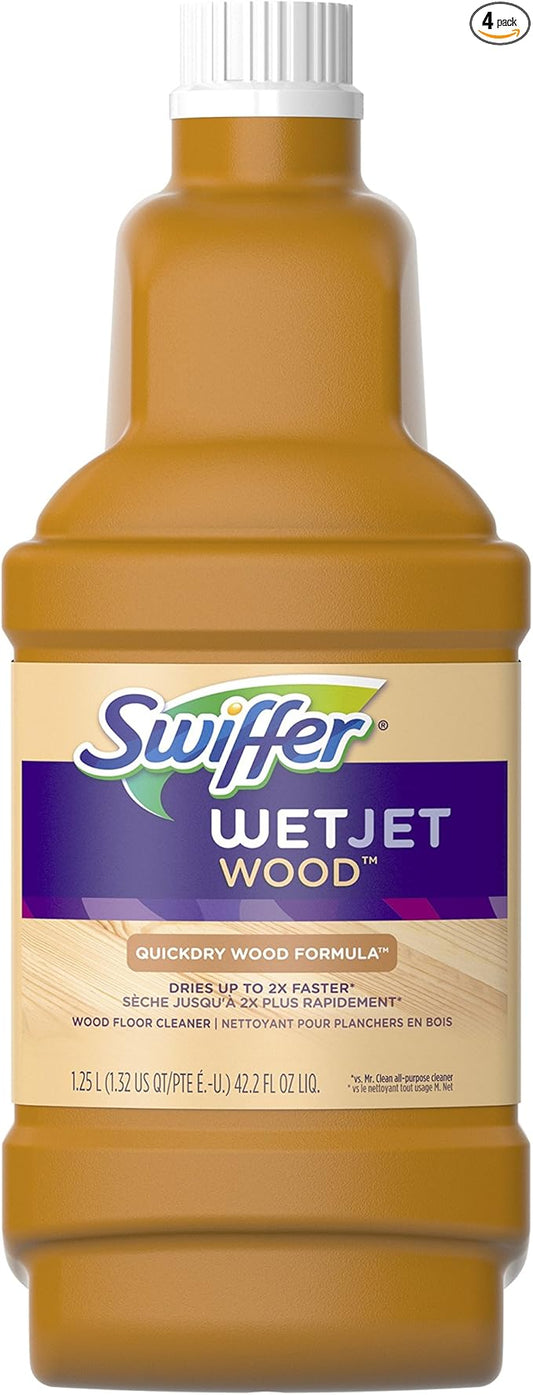 Swiffer WetJet Wood Floor Cleaner Solution Refill, 42.2 fl oz