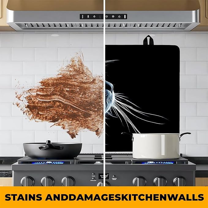 Stove Top Cover for Home Decoration Kitchen Pad Washable Cooktop Covers Countertop Stove Protector Mat for Home Kitchen Cooktops (cat, 28"x20")