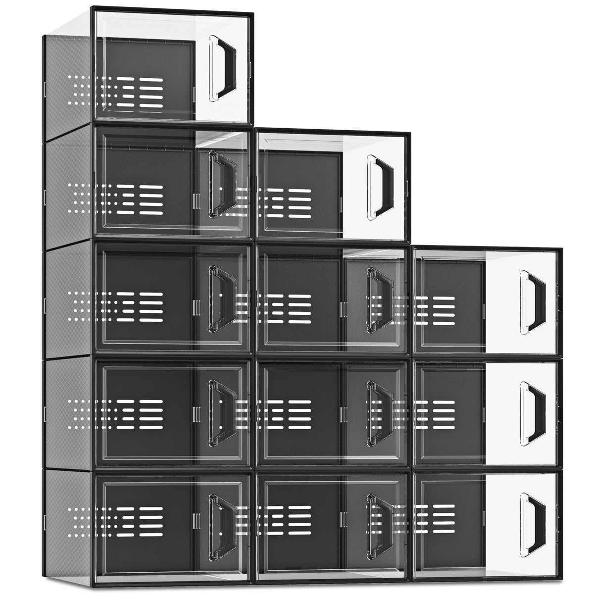 SEE SPRING X-Large Shoe Storage Box Fit Size 11, Clear Plastic - Image 1