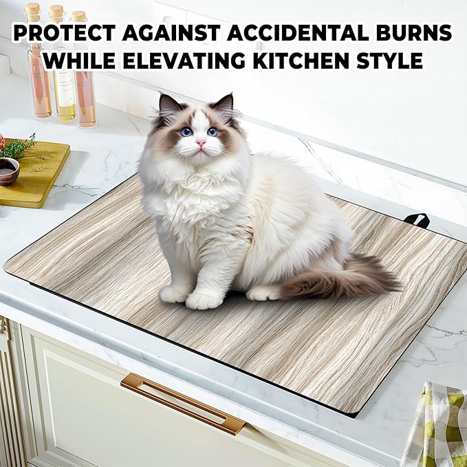 Stove Top Cover Retro Flower Gas Stove Top Cover for Home Decoration Kitchen Pad Non-Stick Washable Cooktop Covers Countertop Protector Keep Stove Clean 28"x20" (Texture-2)