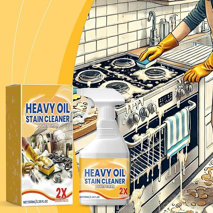 Heavy Duty Degreaser Cleaner Spray, Powerful Clean Up Kitchen Oil Stains Spray, Kitchen Heavy Oil Cleaning Agent, All Purpose Household Cleaning Spray for Oven, Stove (2)