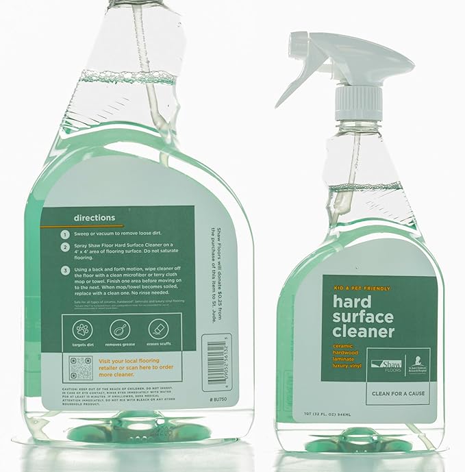 Shaw Floors St.Jude Hard Surface Floor Cleaner Spray- Rinse- Free, Scuffs & Dirt- Safe for Hardwood, Laminate, Luxury Vinyl & Tile - 32 Fl.oz (Pack of 1)