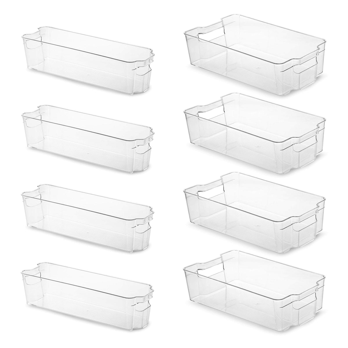 Set Of 8 Refrigerator Organizer Bins - 4 Wide and 4 Narrow - Image 1