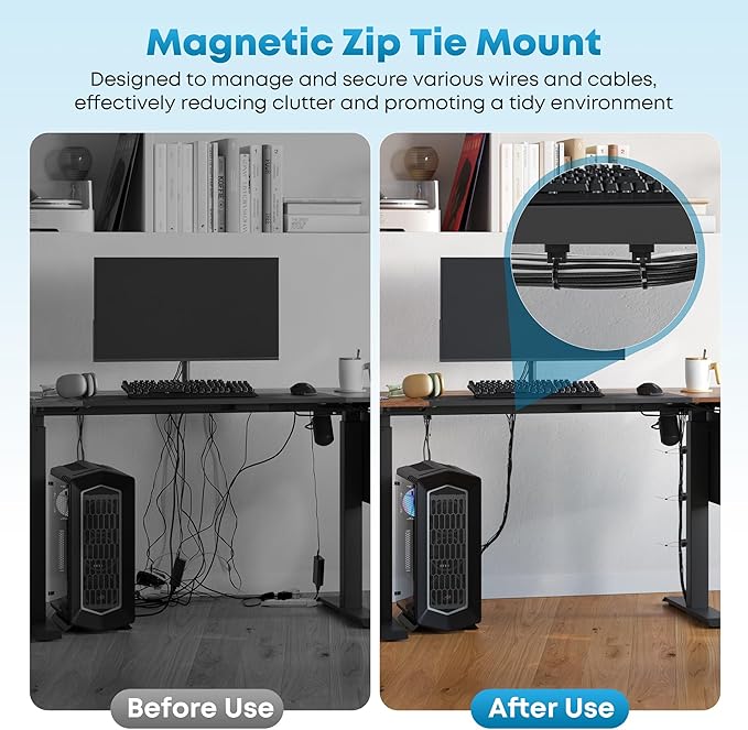 AIYOTAR 220pcs Heavy Duty Zip Tie Organizer Kit - Includes 200pcs Zip Ties & 20pcs Magnet Mounts, Wire Clamps, Holders for Home Office Car Garage Cable Management