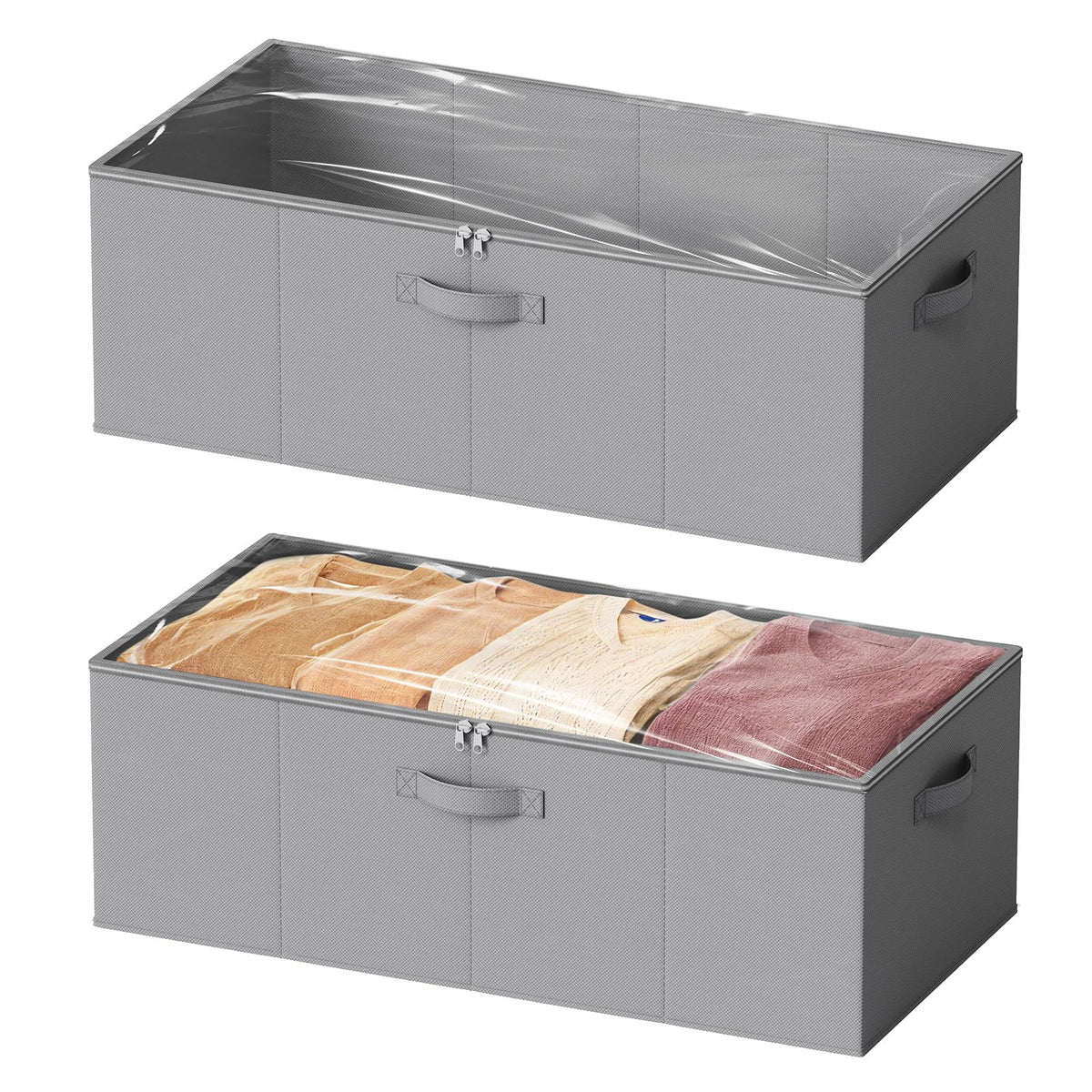 SpaceAid 2 Pack 10" High Under Bed Storage Containers - Image 1